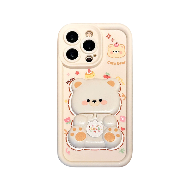 Bear Rotating Mirror Stand iPhone Case