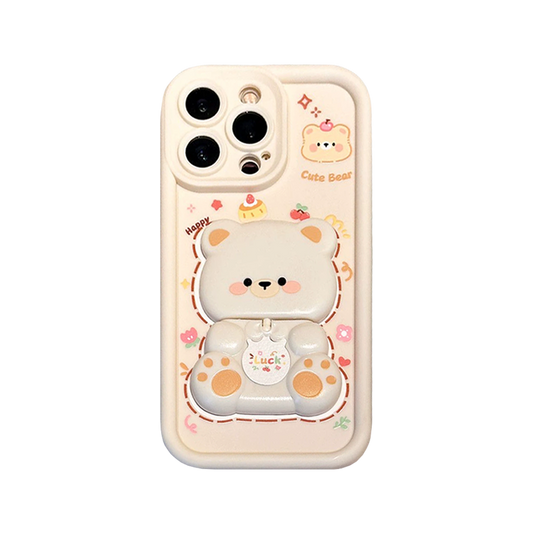 Bear Rotating Mirror Stand iPhone Case