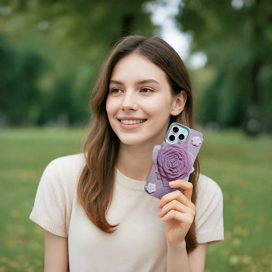 3D Fabric Rose iPhone Case