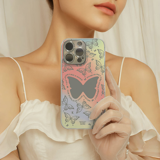 Colorful mirror butterfly iPhone case