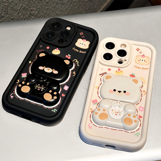 Bear Rotating Mirror Stand iPhone Case