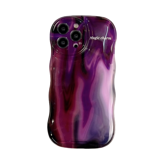 Purple Pearl Leather Wristband iPhone Case