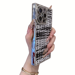 Square Electroplated Weave Pattern iPhone Case