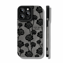Vintage rose pattern stand Apple phone case