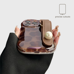 Leopard Print Leather Strap iPhone Case