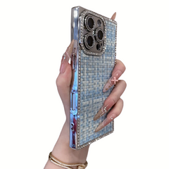Square Electroplated Weave Pattern iPhone Case