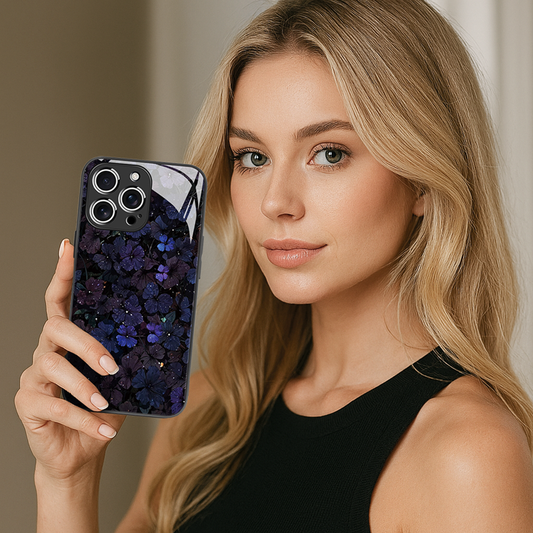 Starry Night Flowers Dark Style iPhone Case