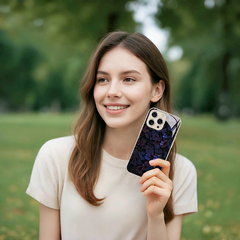 Starry Night Flowers Dark Style iPhone Case