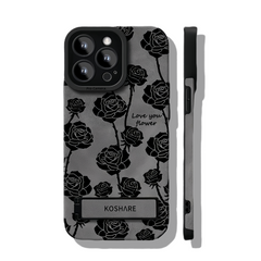 Vintage rose pattern stand Apple phone case