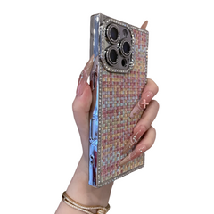Square Electroplated Weave Pattern iPhone Case