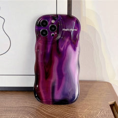 Purple Pearl Leather Wristband iPhone Case