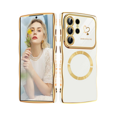 Samsung Electroplate Heart Magnetic Case