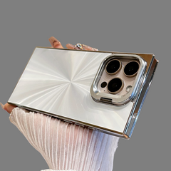 Square Aurora Shining Electroplating Stand iPhone Case