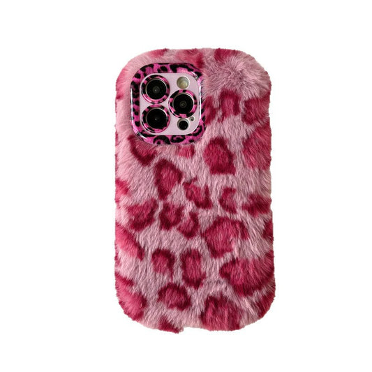 Leopard Furry Kickstand iPhone Case