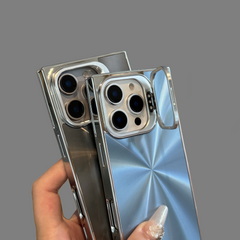 Square Aurora Shining Electroplating Stand iPhone Case