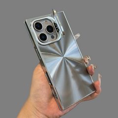 Square Aurora Shining Electroplating Stand iPhone Case