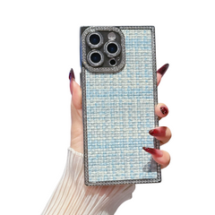 Square Electroplated Weave Pattern iPhone Case
