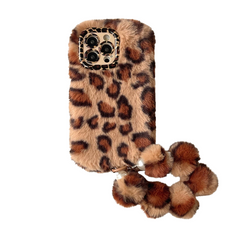 Leopard Furry Kickstand iPhone Case