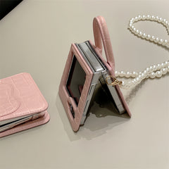 Crocodile print handbag style Samsung flip case