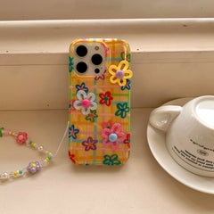 Dopamine Gingham Floral iPhone Case