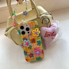 Dopamine Gingham Floral iPhone Case