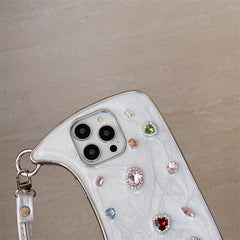 Glitter diamond gemstone handbag iPhone case
