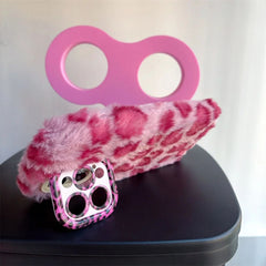 Leopard Furry Kickstand iPhone Case