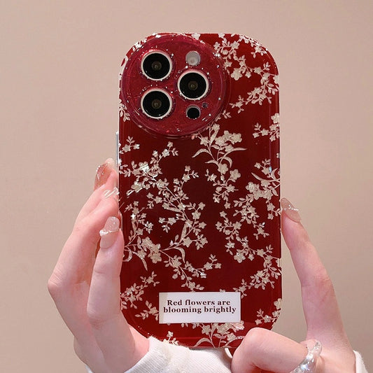 Wrinkled Gold Circle Floral iPhone Case