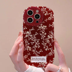 Wrinkled Gold Circle Floral iPhone Case