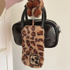 Leopard Furry Kickstand iPhone Case