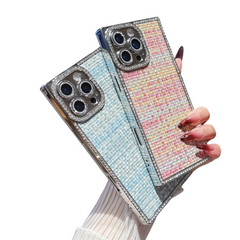 Square Electroplated Weave Pattern iPhone Case