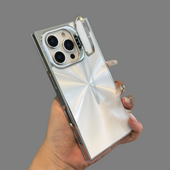 Square Aurora Shining Electroplating Stand iPhone Case