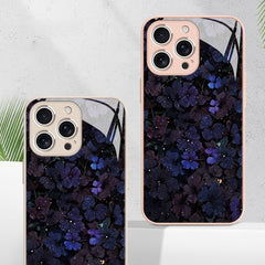 Starry Night Flowers Dark Style iPhone Case