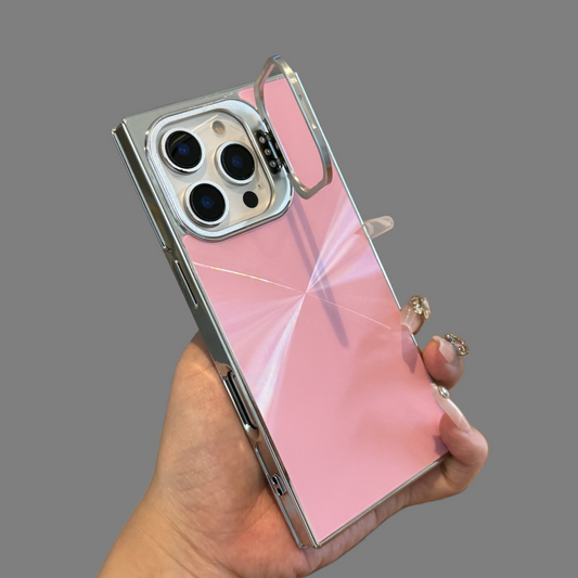 Square Aurora Shining Electroplating Stand iPhone Case