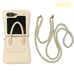 Crocodile print handbag style Samsung flip case