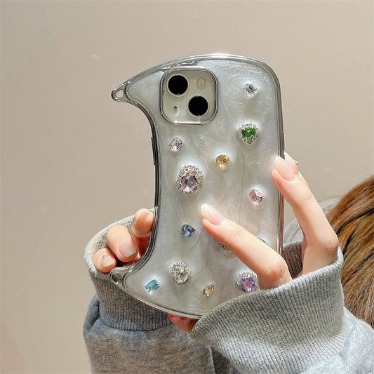 Glitter diamond gemstone handbag iPhone case
