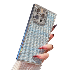 Square Electroplated Weave Pattern iPhone Case