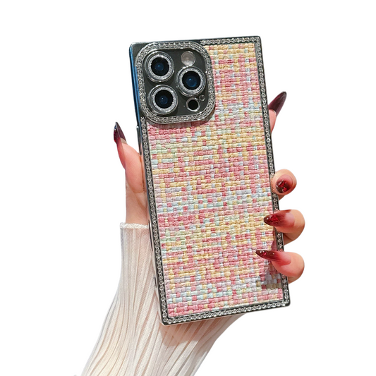 Square Electroplated Weave Pattern iPhone Case