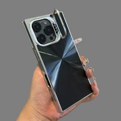 Square Aurora Shining Electroplating Stand iPhone Case