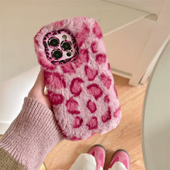 Leopard Furry Kickstand iPhone Case