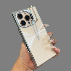 Square Aurora Shining Electroplating Stand iPhone Case