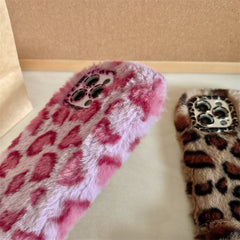 Leopard Furry Kickstand iPhone Case