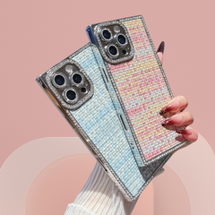 Square Electroplated Weave Pattern iPhone Case
