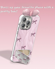 Purple Bow Half-Edge Stand iPhone Case