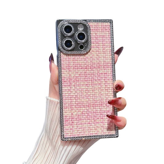 Square Electroplated Weave Pattern iPhone Case