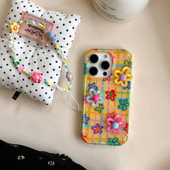 Dopamine Gingham Floral iPhone Case