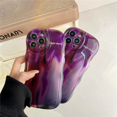 Purple Pearl Leather Wristband iPhone Case