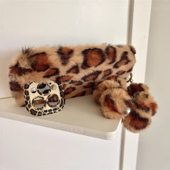 Leopard Furry Kickstand iPhone Case