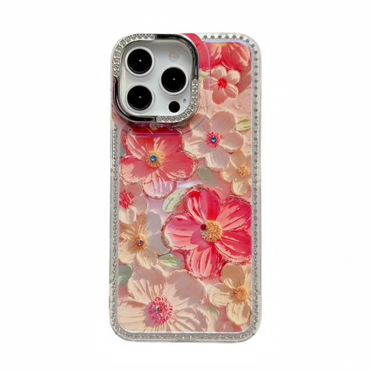 Bling Oil Painting Flower iPhone Case