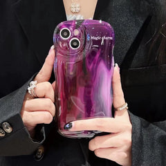 Purple Pearl Leather Wristband iPhone Case